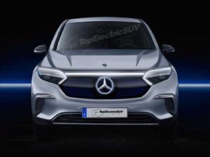Mercedes EQS SUV front digital rendering