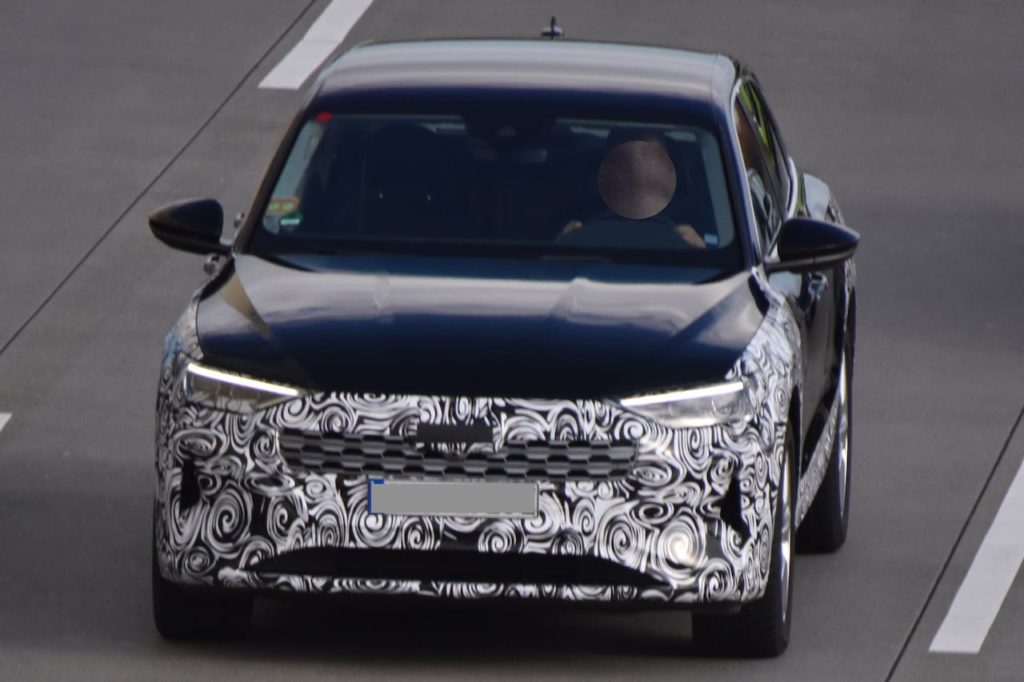New Audi e-tron facelift front spy shot