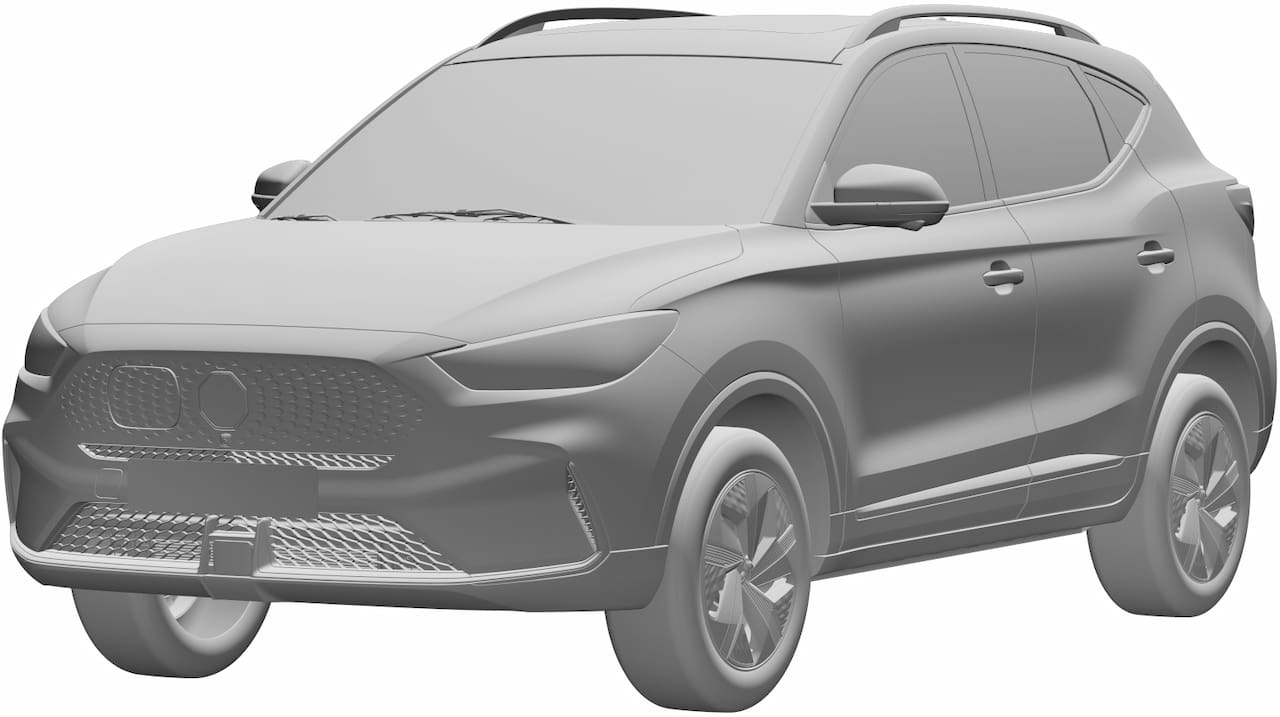 MG ZS PHEV front three quarters patent image