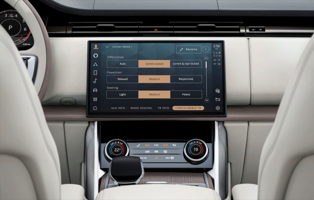 2022 Range Rover Pivi Pro center console