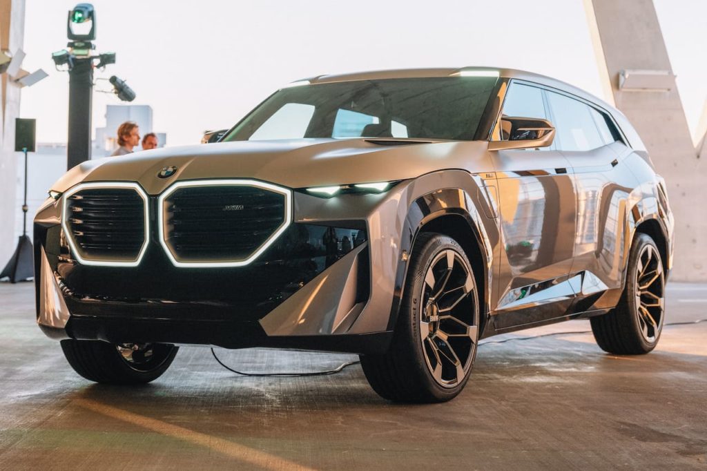 BMW XM concept front three quarter real-life image