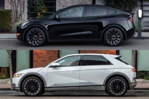 Hyundai Ioniq 5 vs. Tesla Model Y side profile