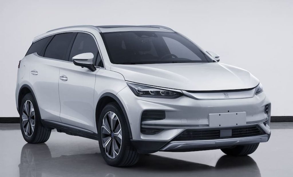 New BYD Tang EV 2022 front three quarters leaked image