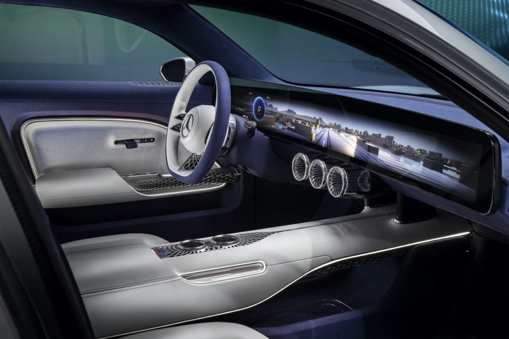 Mercedes EQXX concept interior live image