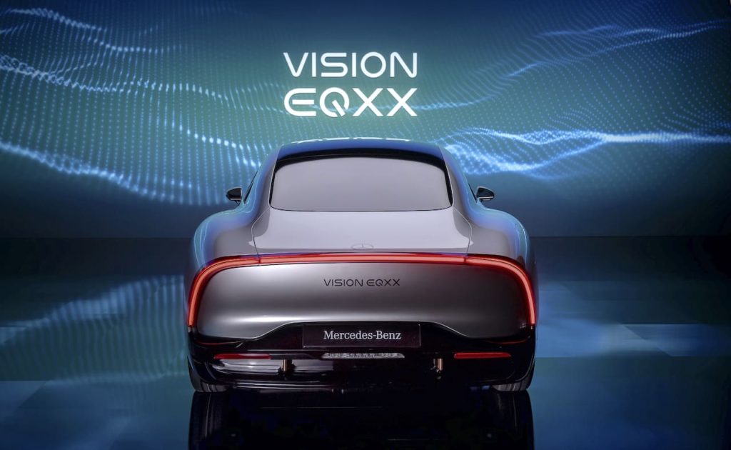 Mercedes EQXX concept rear live image