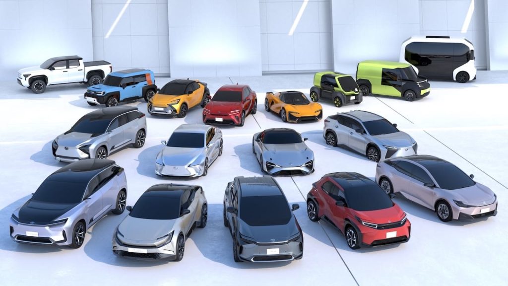 Toyota electric car model range