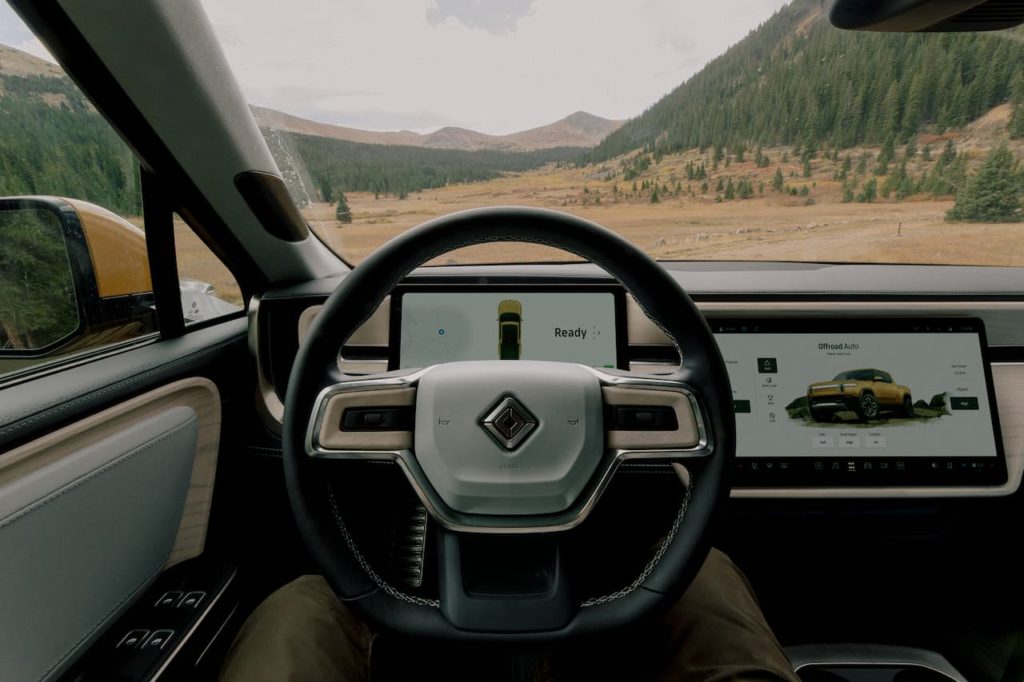 2022 Rivian R1T touchscreen and digital cluster