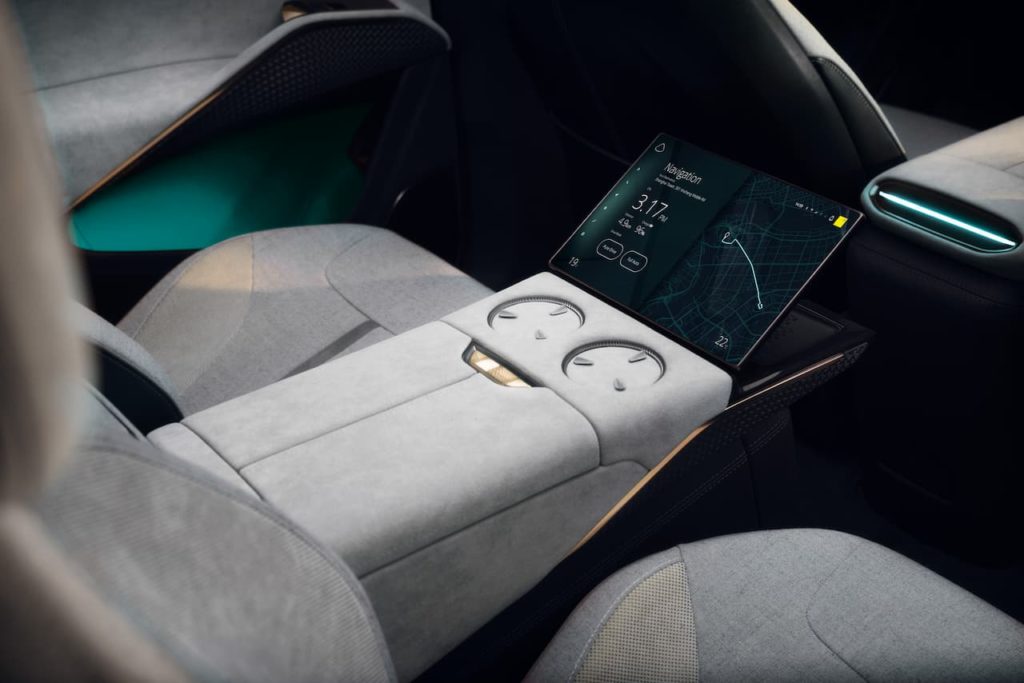 Lotus Eletre rear armrest and screen