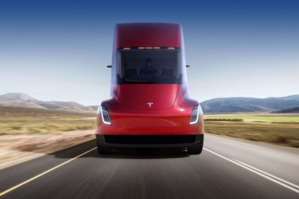 Tesla Semi red color front