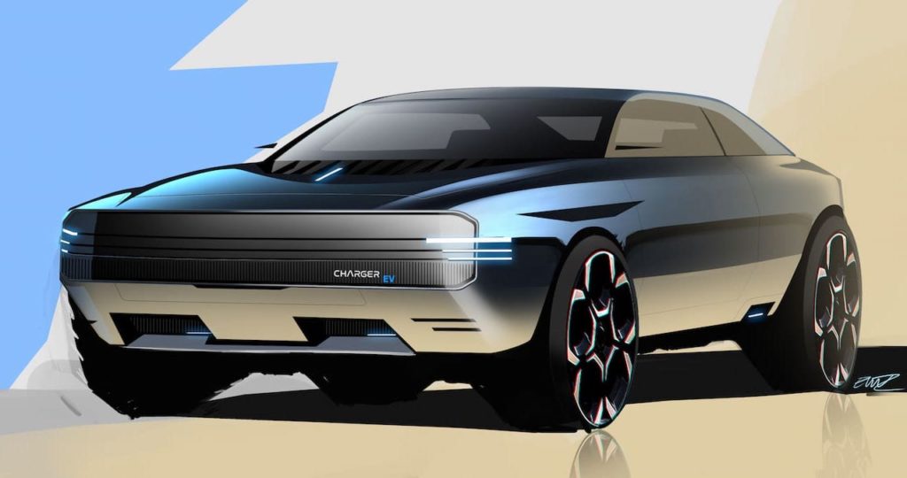 Dodge Charger EV sketch cropped