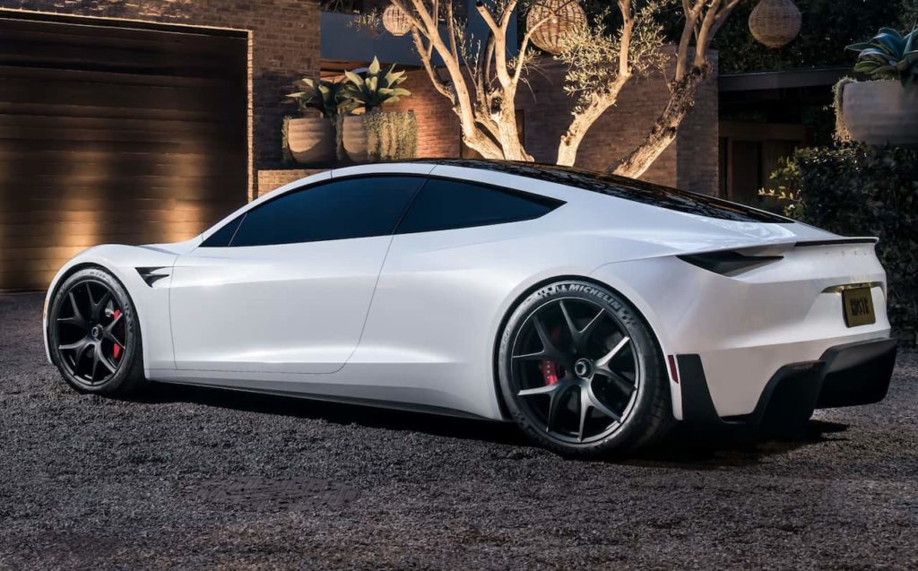 Tesla Roadster bakre tre kvarter
