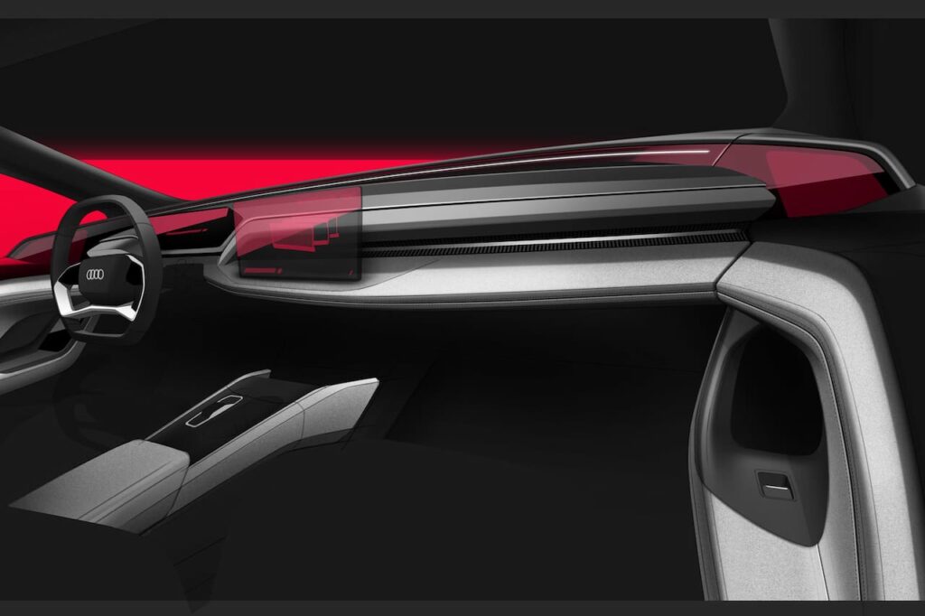 Audi A6 e-tron concept interior dashboard sketch