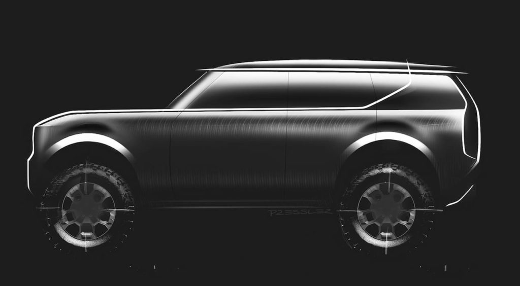 Scout SUV 2026 official image side view sketch