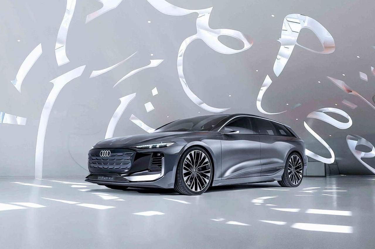 Audi A6 Avant e-tron concept front three quarter Museum of the Future