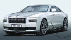Rolls-Royce Spectre front three quarter rendering
