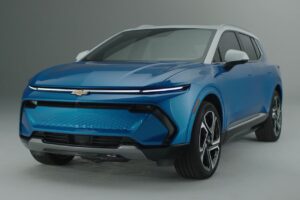 2024 Chevrolet Equinox EV front three quarter studio image