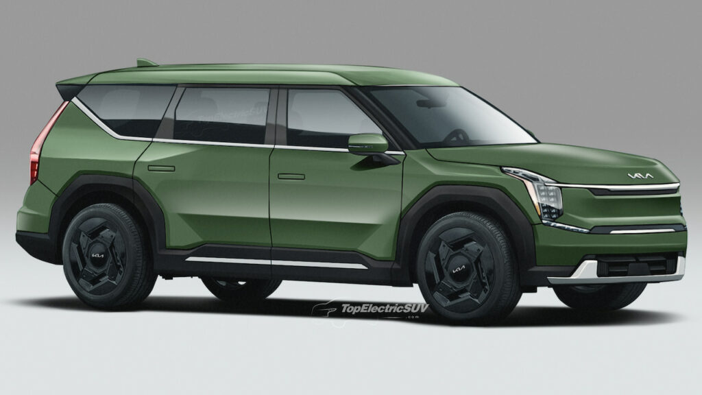 2024 Kia EV9 green rendering