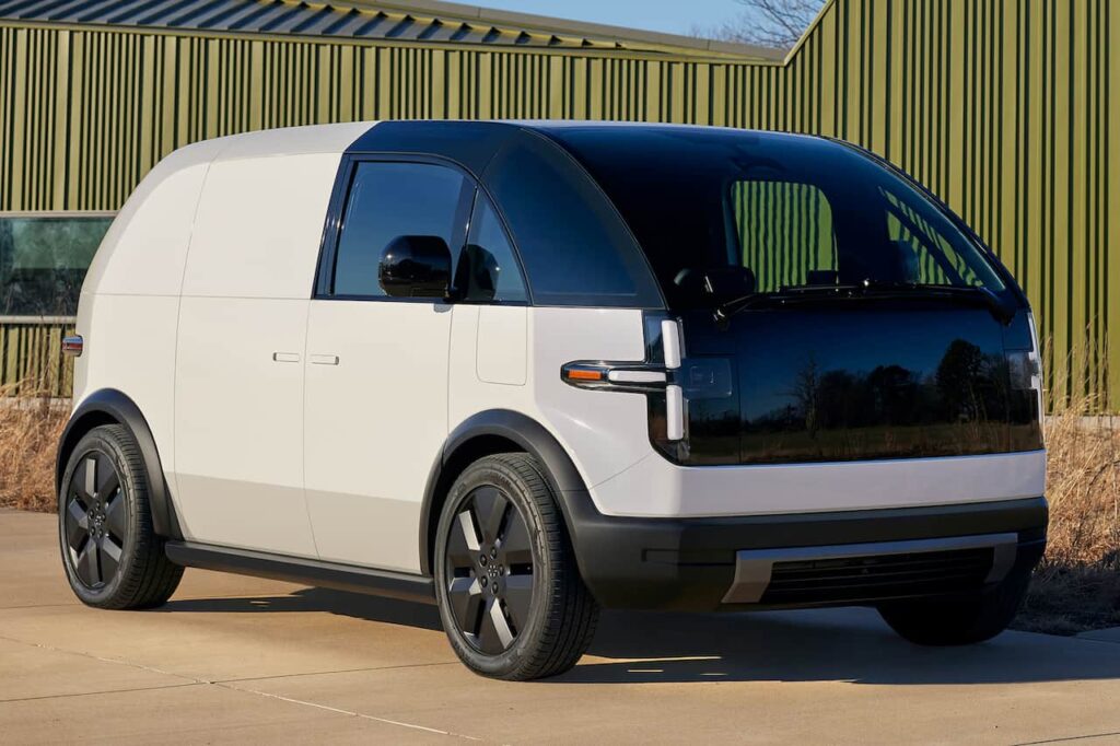 Canoo Lifestyle Vehicle Delivery front three quarter