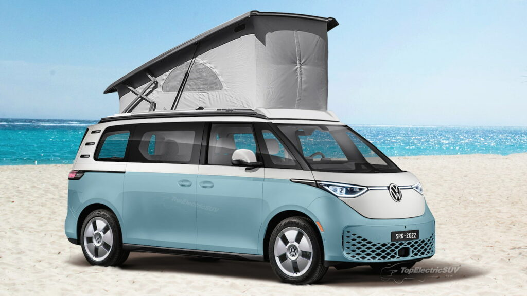 VW ID. California (based on the ID. Buzz) rendering electric campervan