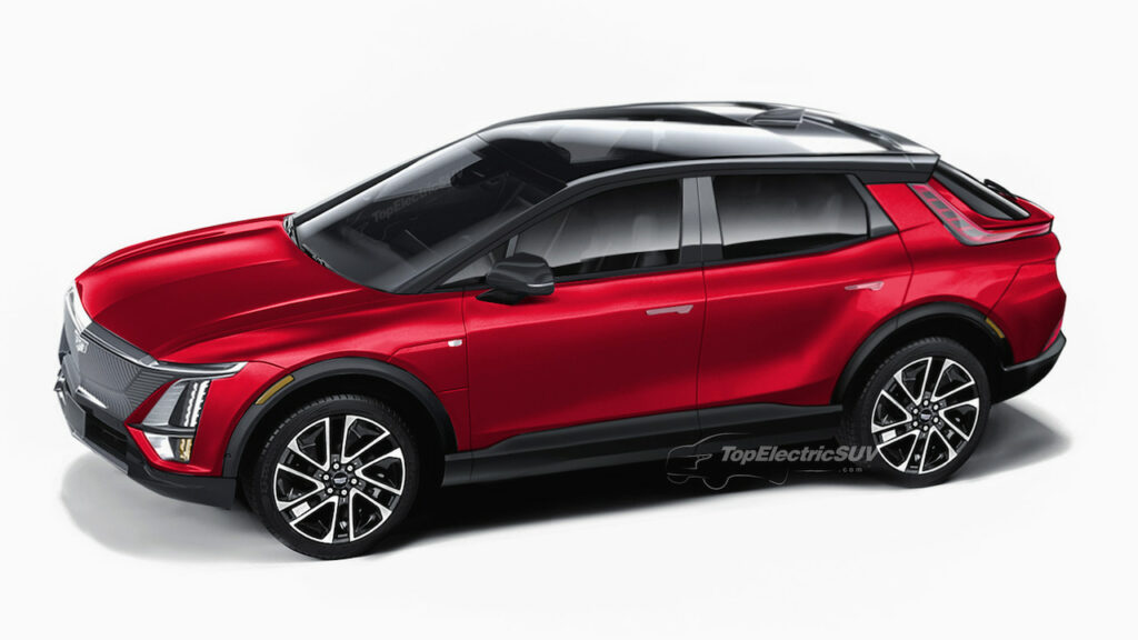 Cadillac electric compact SUV L232 red rendering