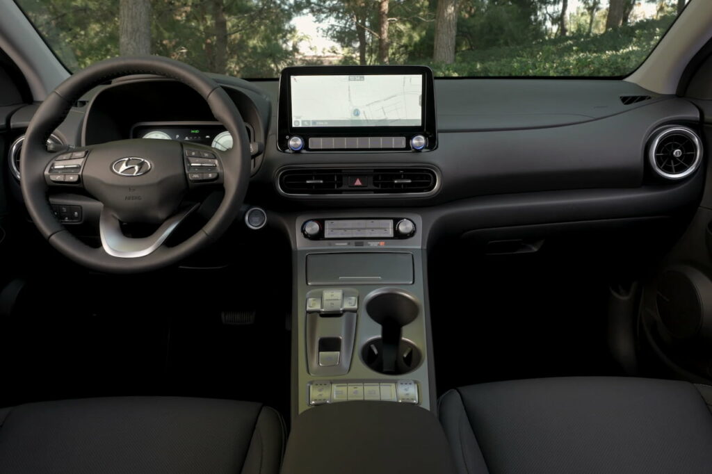 New Hyundai Kona Electric facelift interior dashboard
