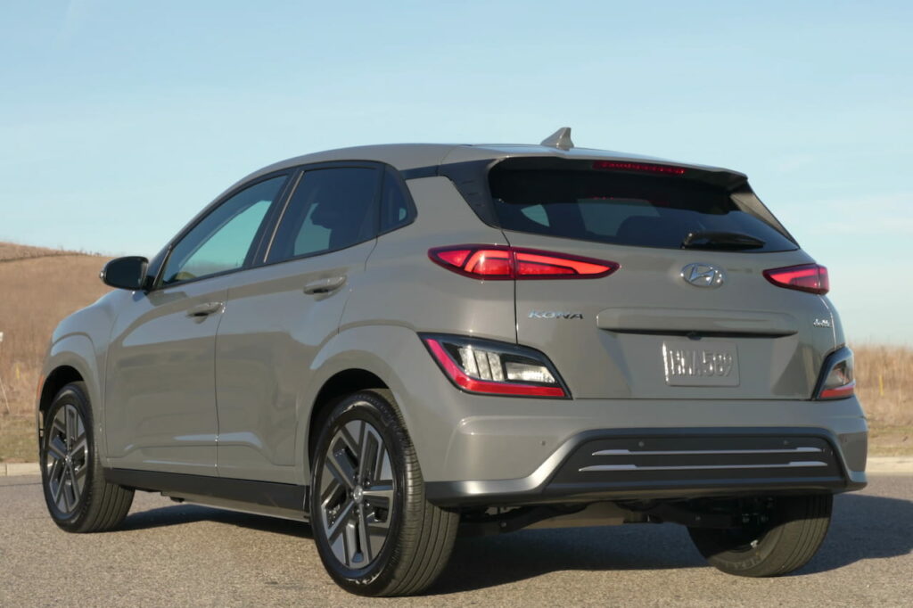 New Hyundai Kona Electric facelift rear three quarter