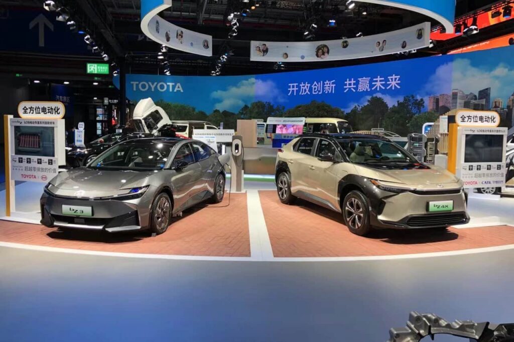 Toyota bZ3 charging at 2022 China International Import Expo