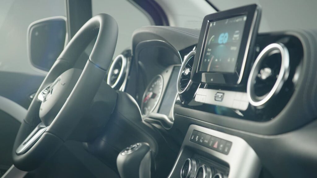 Mercedes EQT interior dashboard driver side