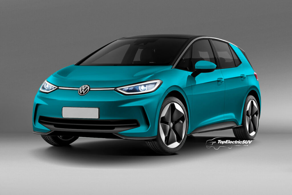 2023 VW ID.3 facelift blue rendering