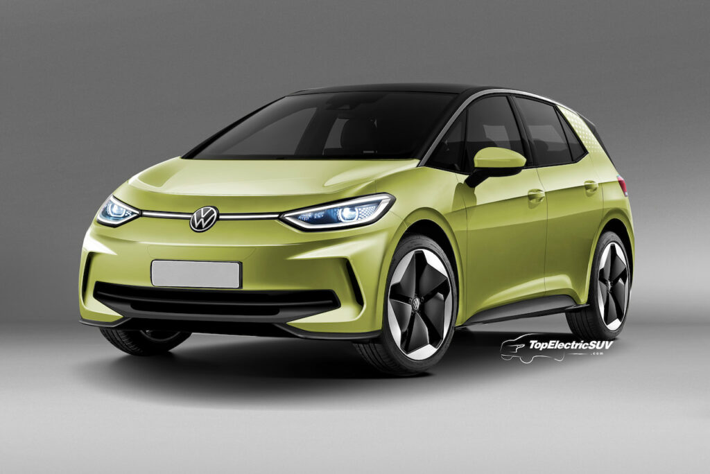 2023 VW ID.3 facelift front three quarter rendering