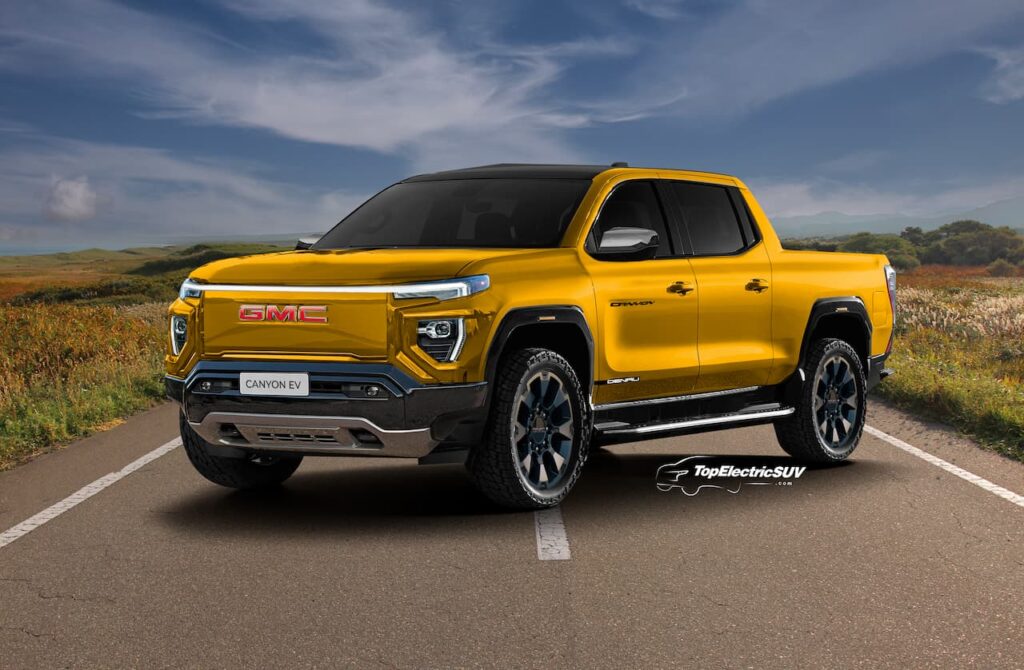 GMC Canyon Electric pickup truck rendering