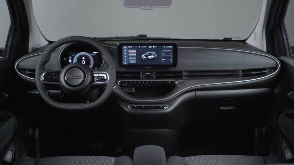 New Fiat 500e interior dashboard