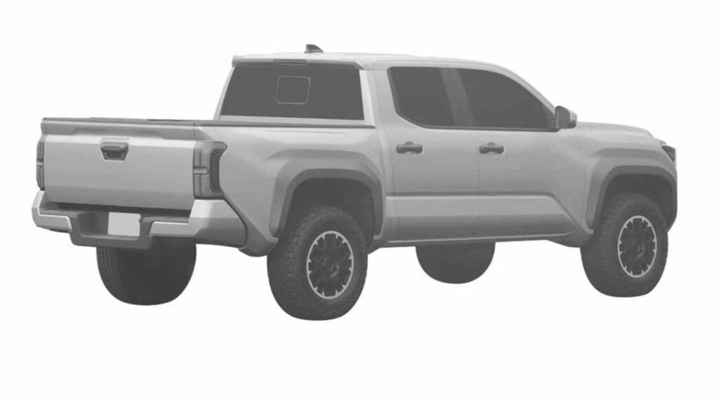 2024 Toyota Tacoma rear three quarter patent design