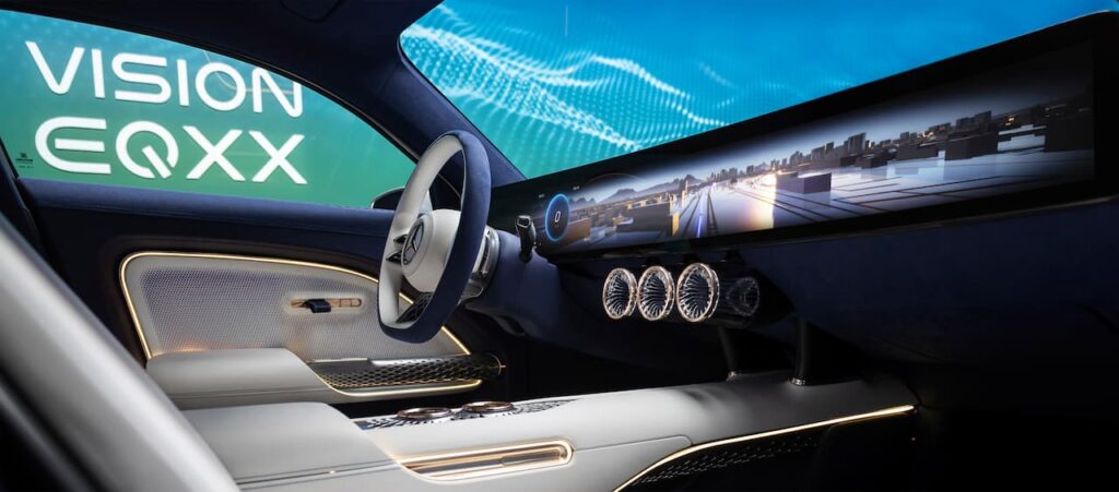 Mercedes EQXX Curved Ultrawide Display