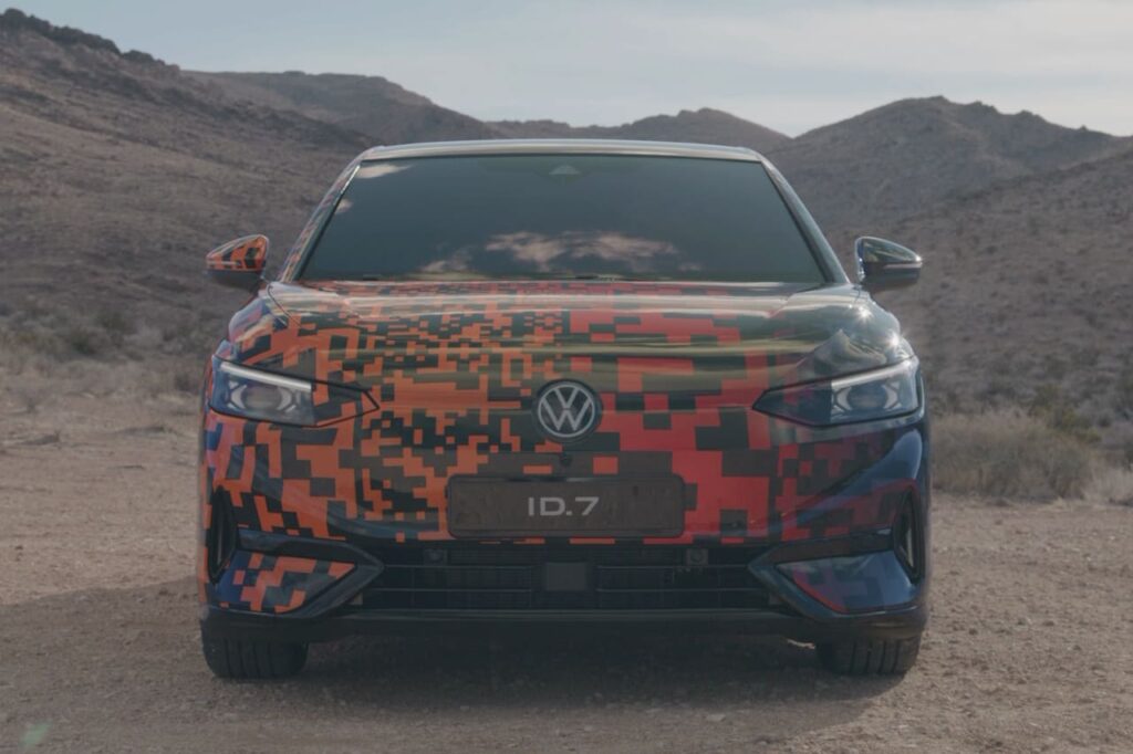 VW ID.7 front camouflaged