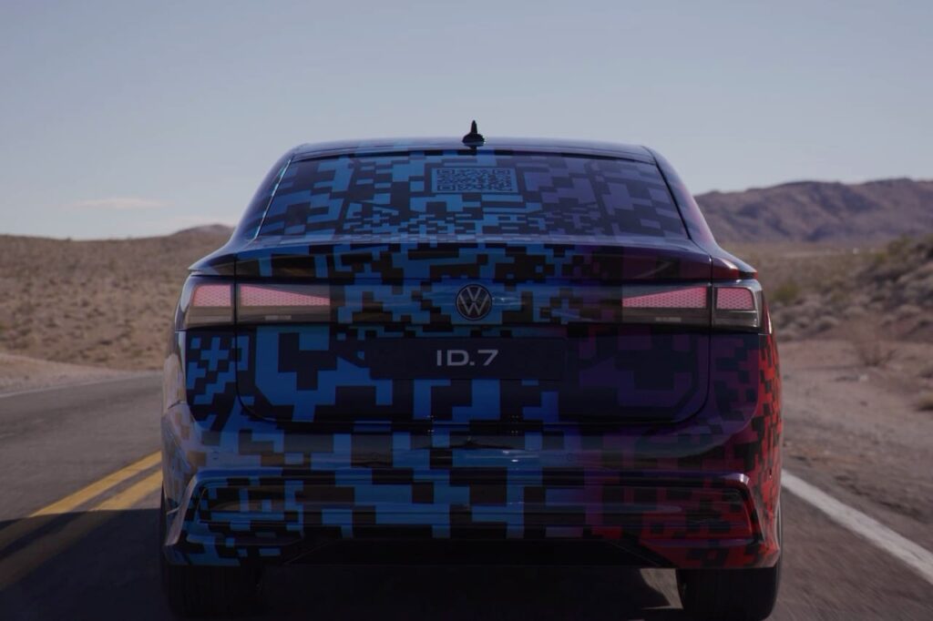 VW ID.7 rear camouflaged