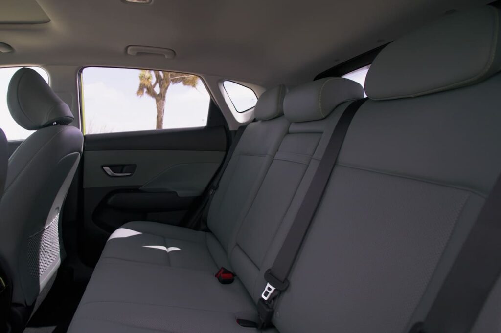 U.S.-spec 2024 Hyundai Kona Electric rear seats
