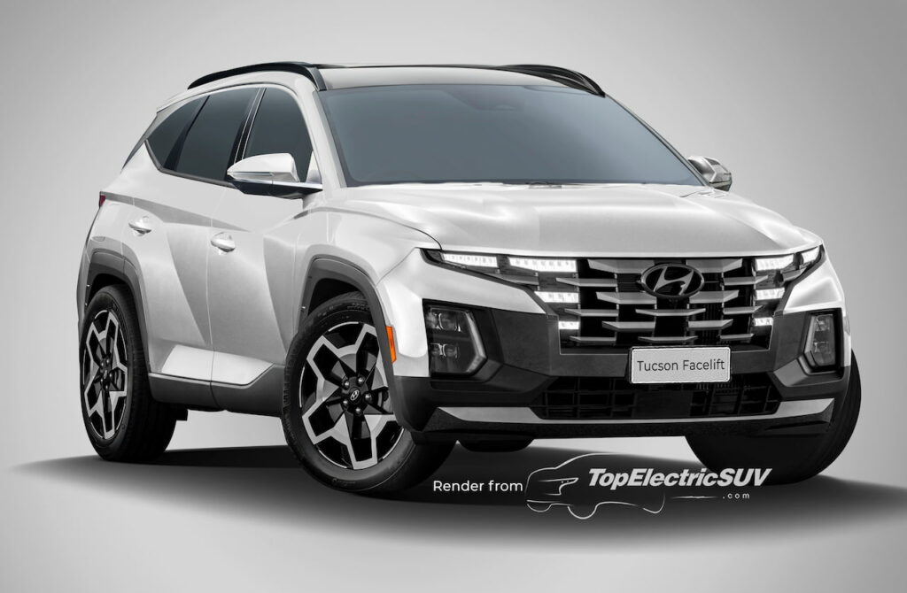 New Hyundai Tuscon (2024) facelift illustration front