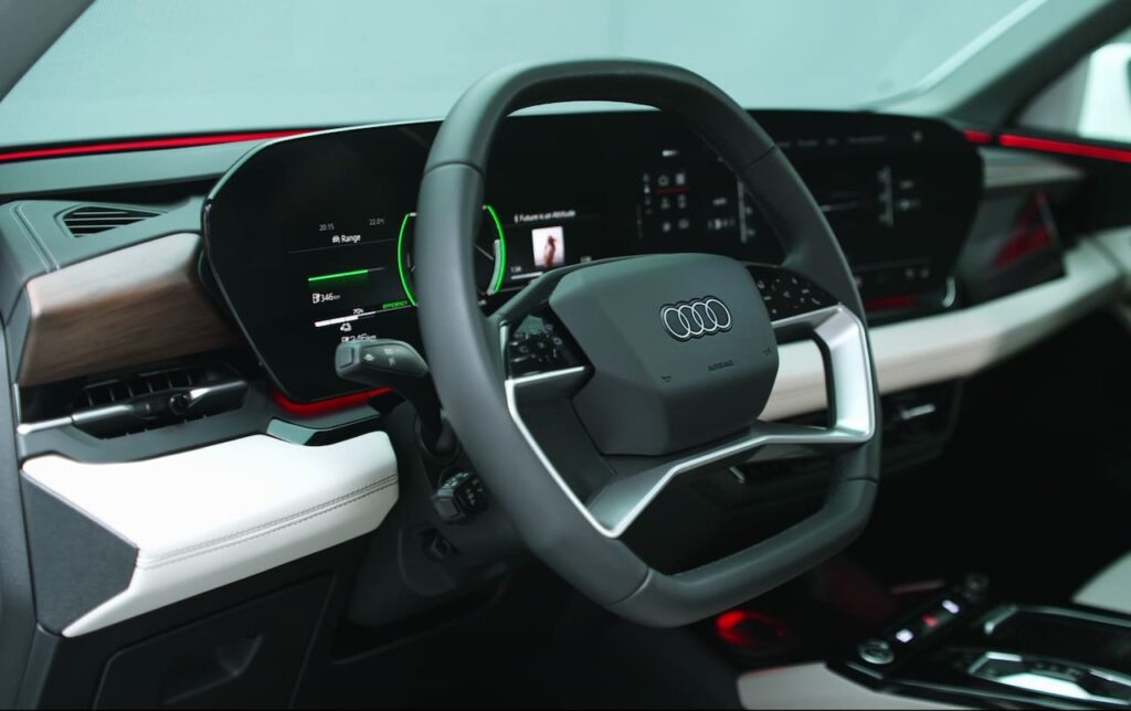 Audi Q6 e-tron interior dashboard side view