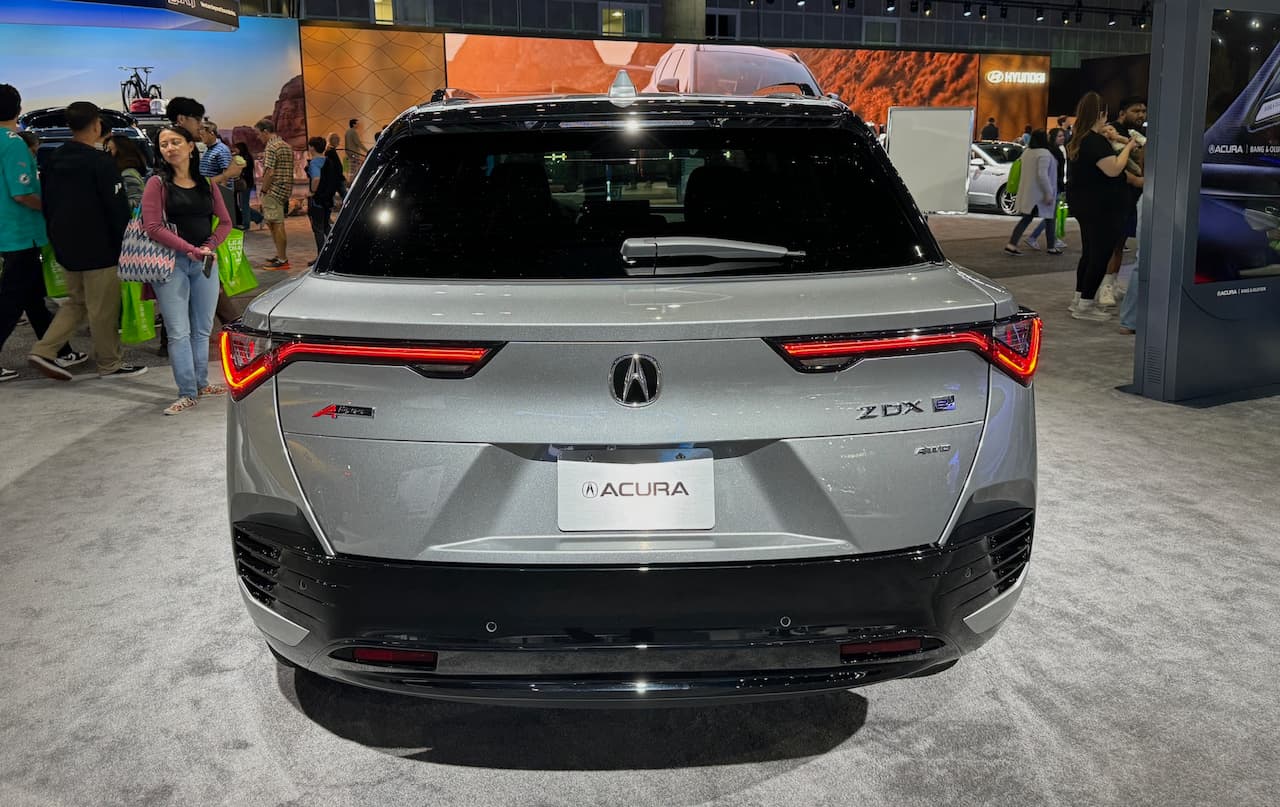 2024 Acura ZDX ASpec looks understated in gray at the 2023 LA Auto Show