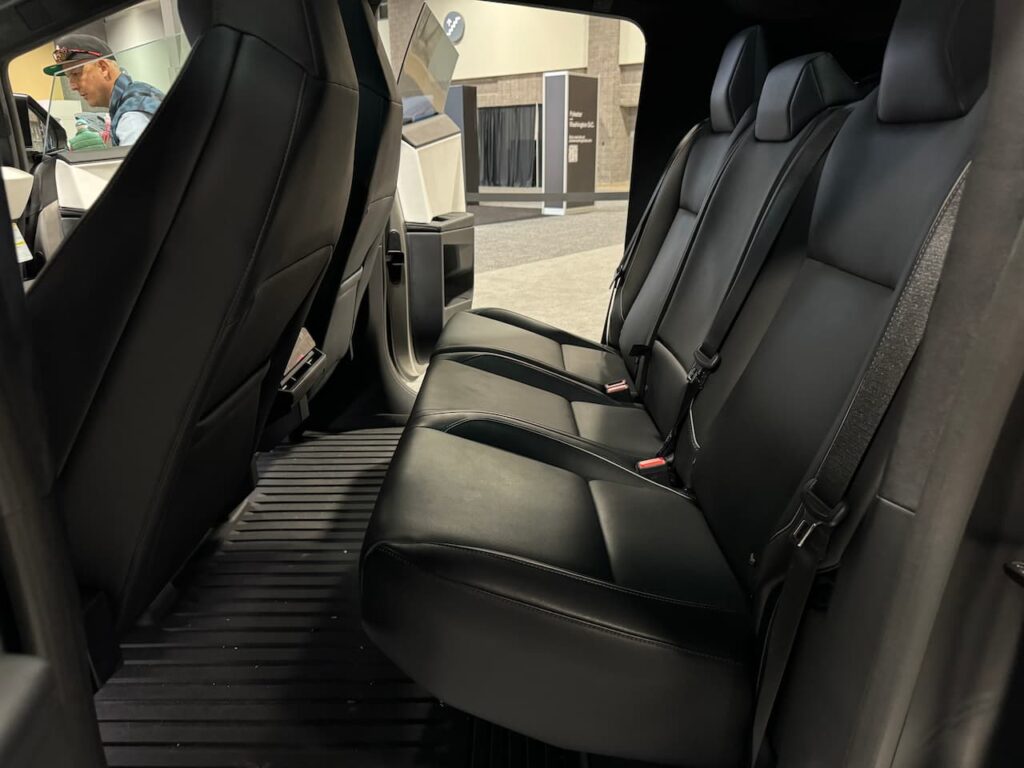 Tesla Cybertruck rear seat space live image