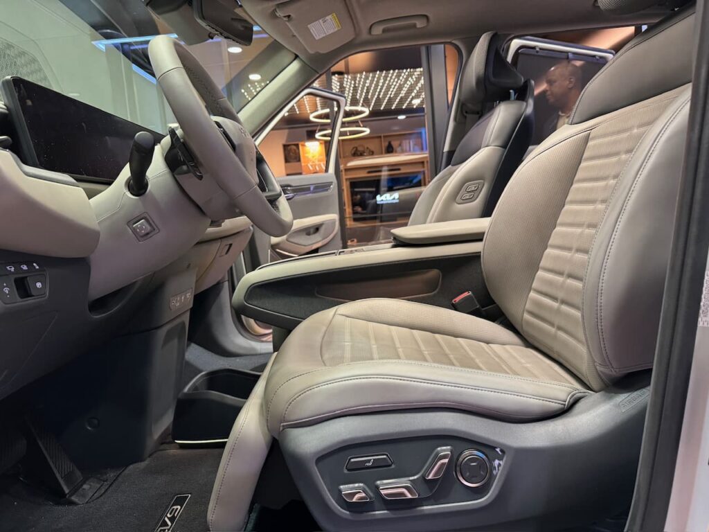 2024 Kia EV9 driver's seat adjustment controls 2023 LA Auto Show
