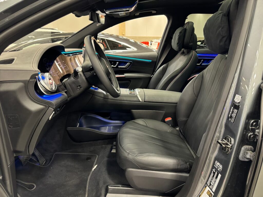 Mercedes EQS SUV driver's seat live image