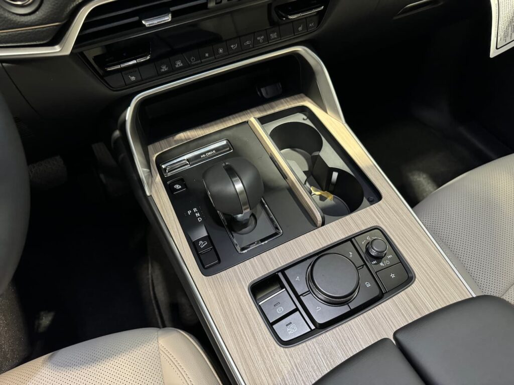 2024 Mazda CX-90 PHEV center console live image