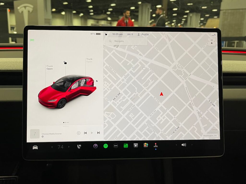 2024 Tesla Model 3 infotainment system