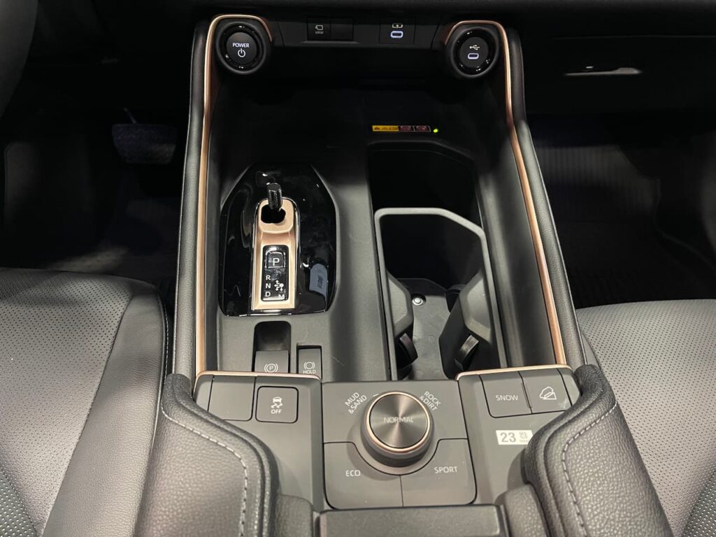 2024 Toyota Grand Highlander Hybrid center console live image