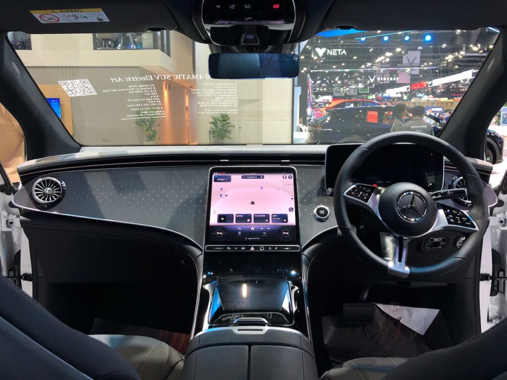 Mercedes EQE SUV interior dashboard live image