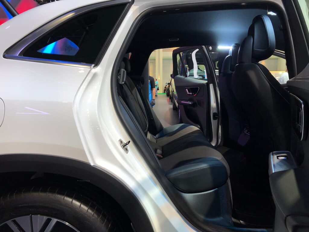 Mercedes EQE SUV rear seat live image