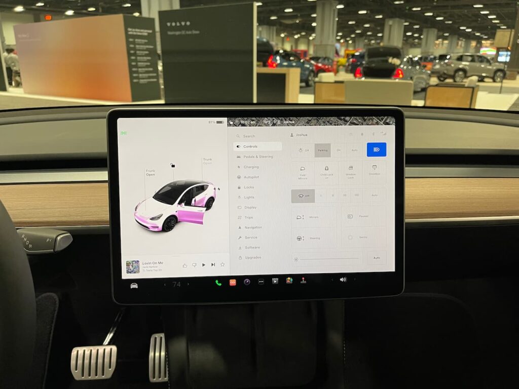 Tesla Model Y Performance infotainment system