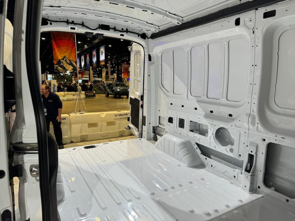 2024 Ford E-Transit Long Body Medium Roof cargo area back